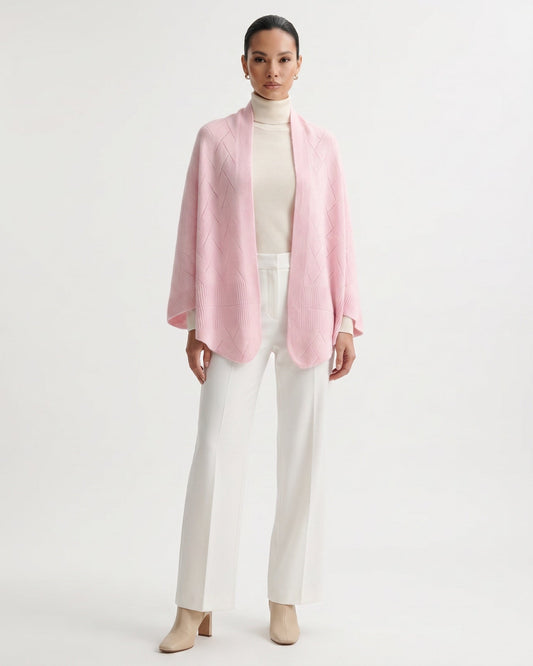 Mia Quilted Pure Cashmere Shawl with Textured Surface – view 2