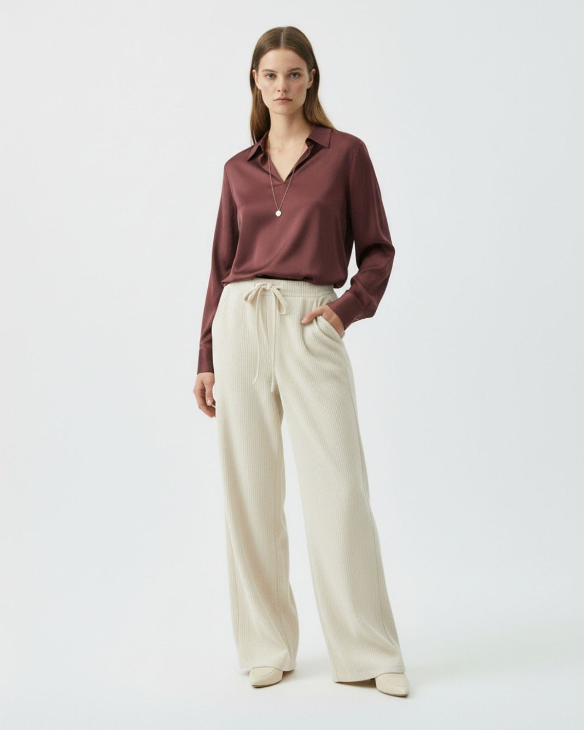 Classic High Waisted Soft Cotton Corduroy Trousers – view 12