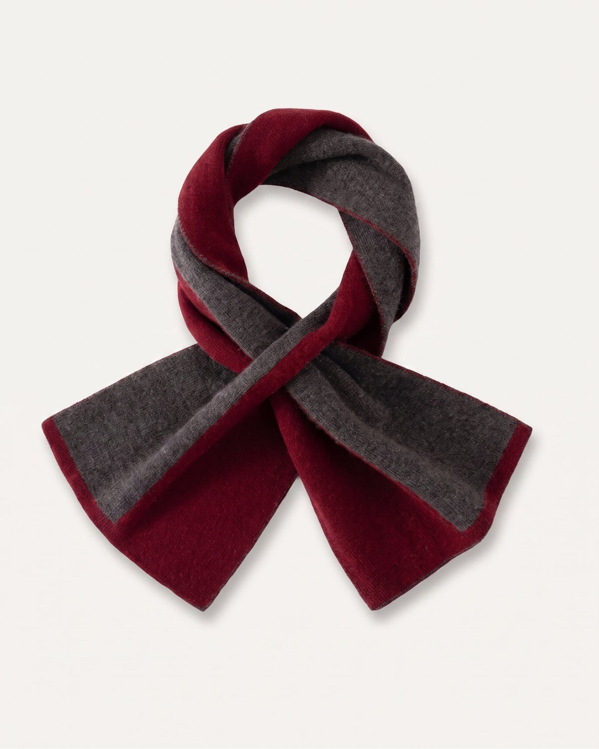Olivia Compact Two-Tone Neck Scarf in 100% Pure Cashmere – view 9