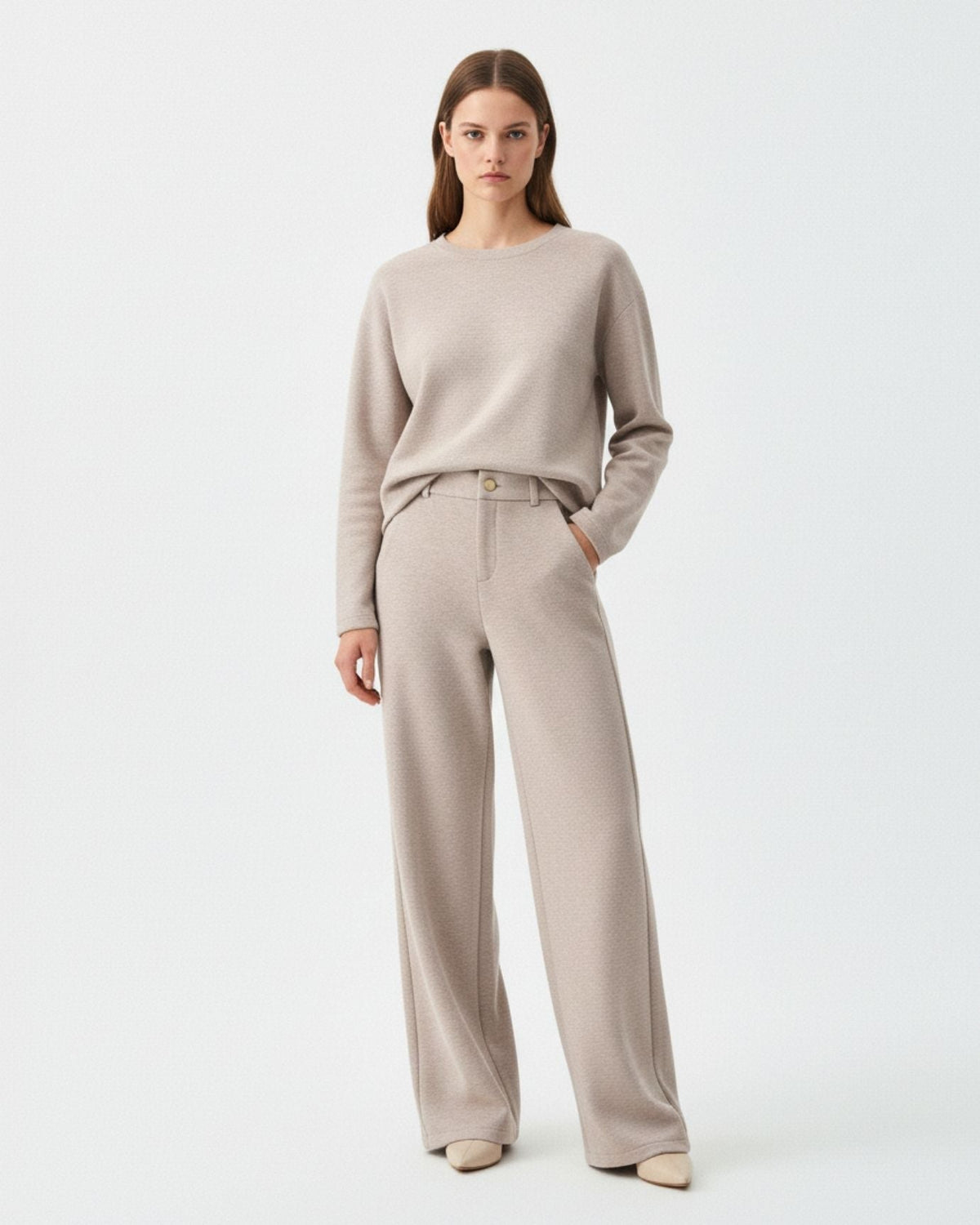 Warm Cashmere and Wool Trousers with Tailored Drape – view 2