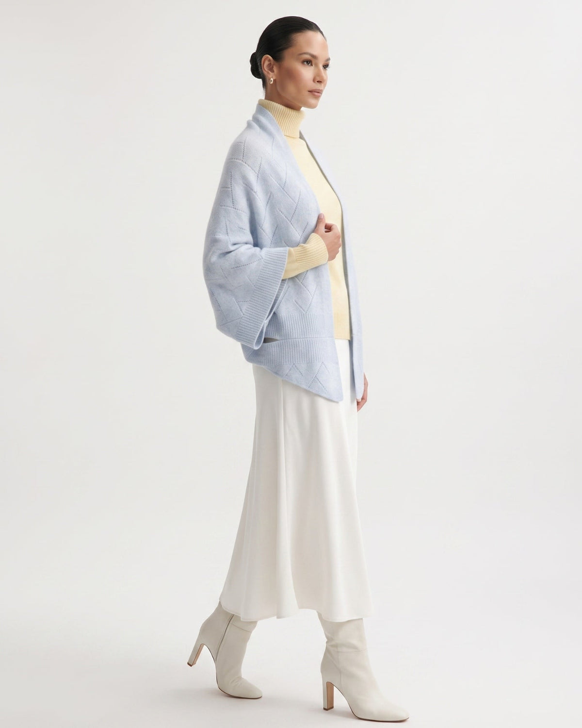 Mia Quilted Pure Cashmere Shawl with Textured Surface – view 4