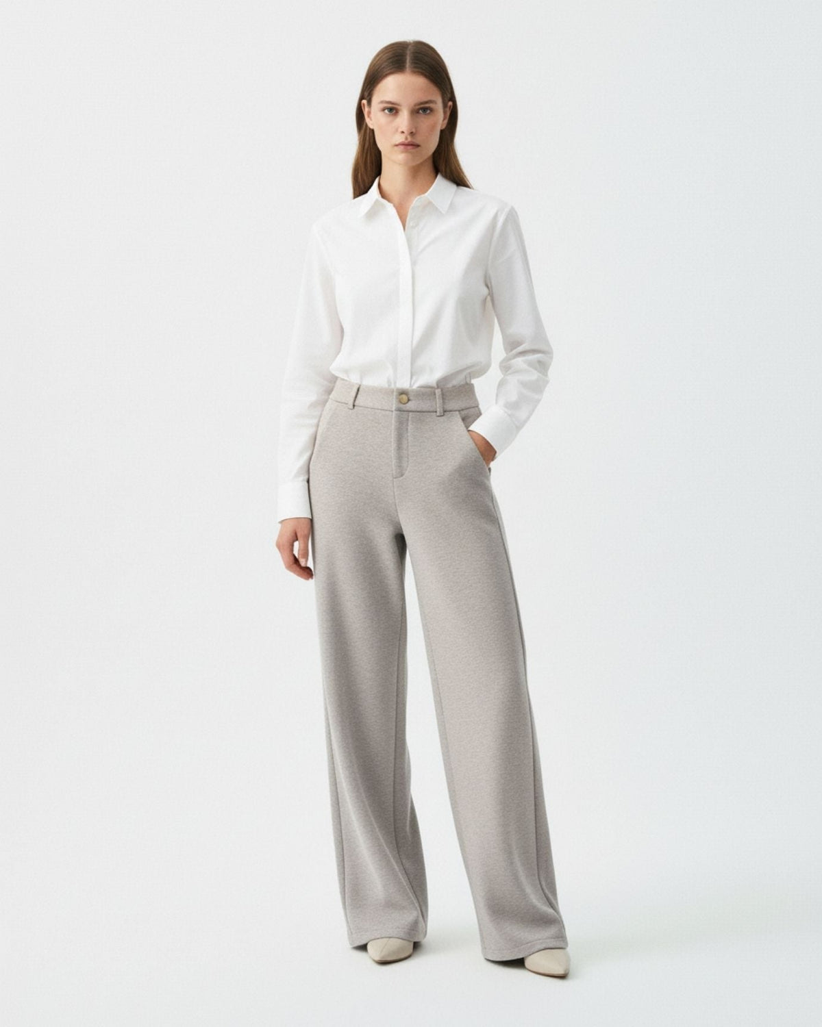 Warm Cashmere and Wool Trousers with Tailored Drape – view 4