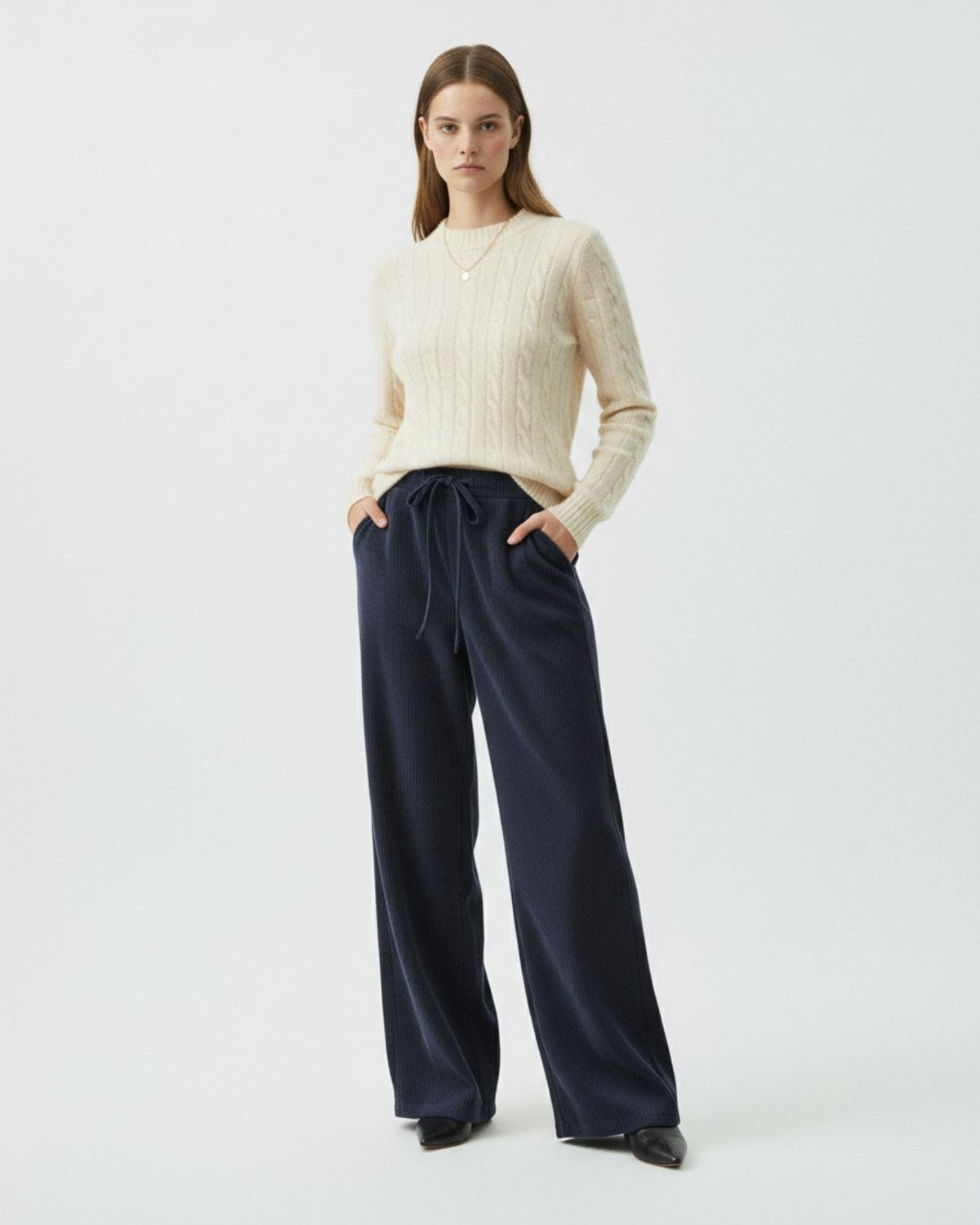 Classic High Waisted Soft Cotton Corduroy Trousers – view 16