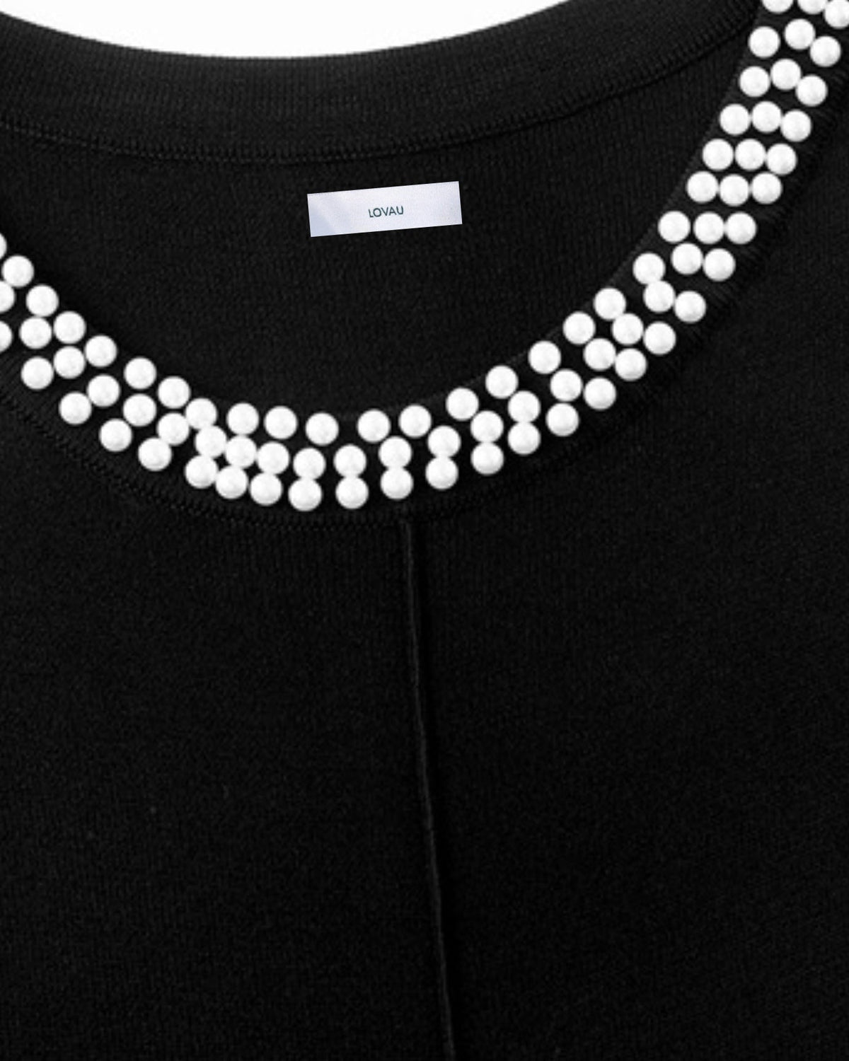 Body-Hugging Knitted Dress with Fishtail Skirt – Black & White