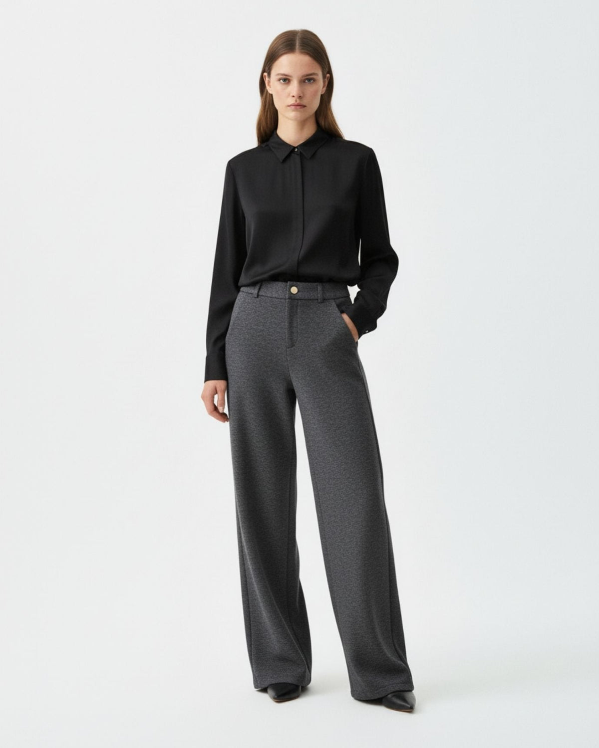 Warm Cashmere and Wool Trousers with Tailored Drape – view 6