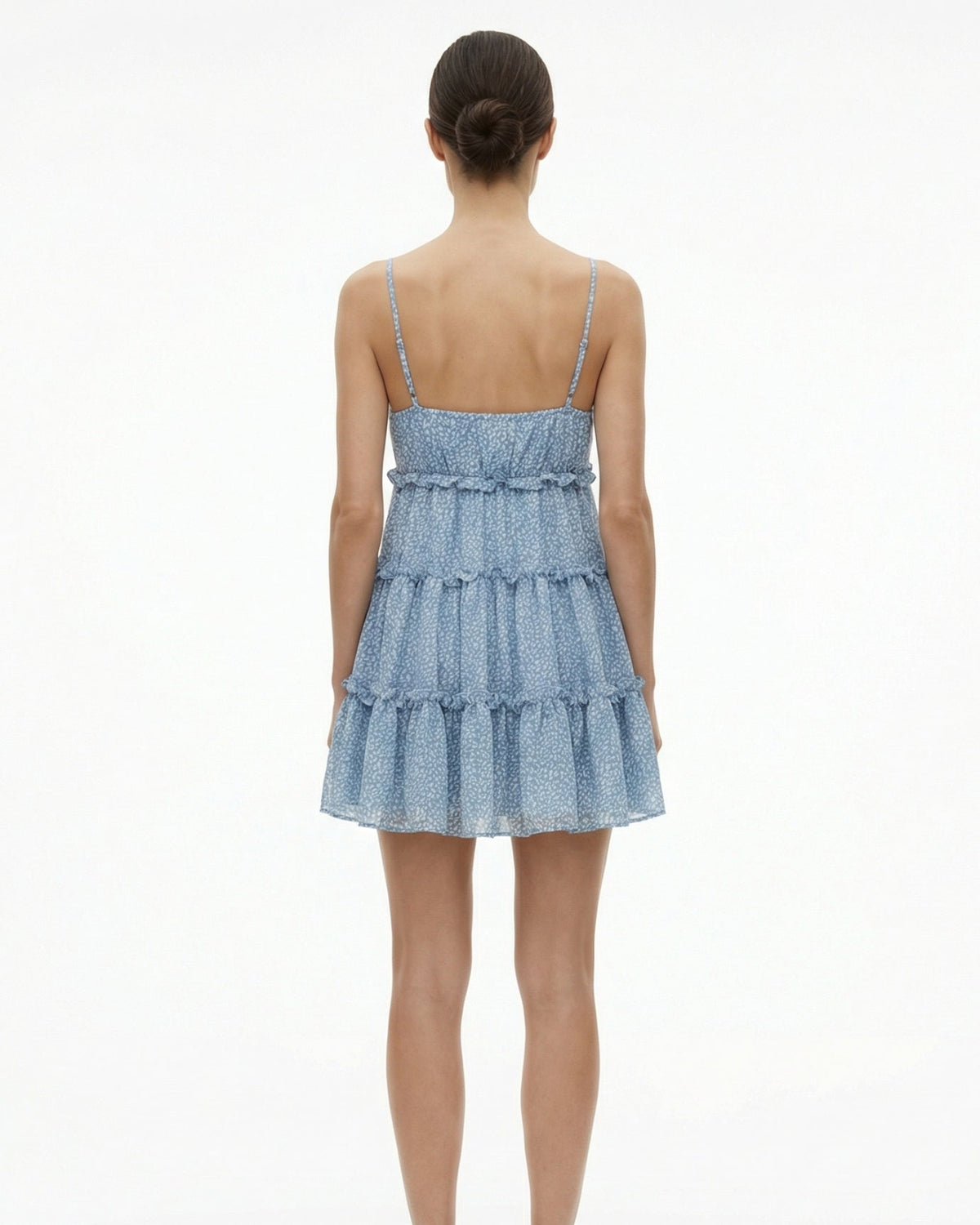 Printed Tiered Ruffle Strap Dress with Full Lining – view 9