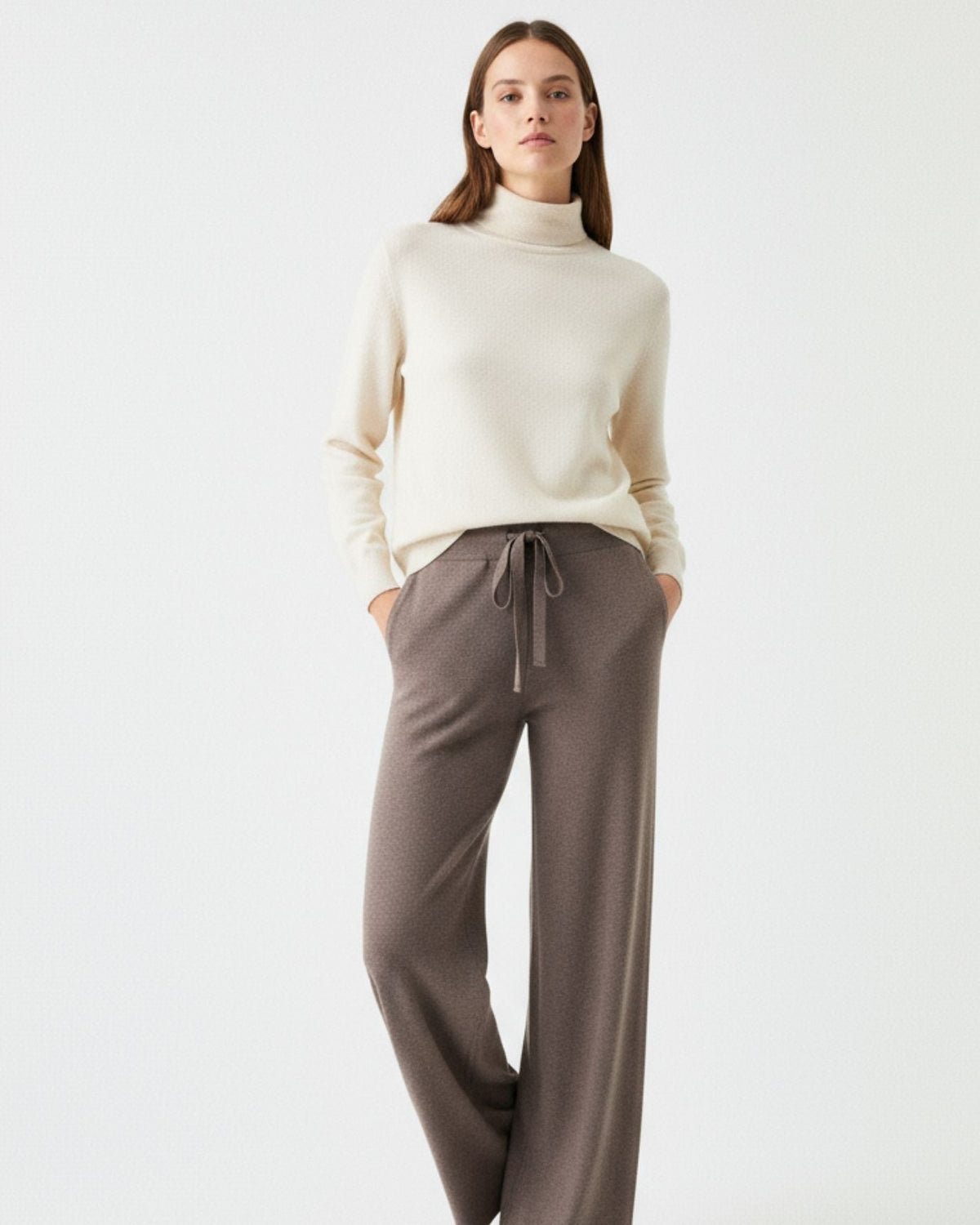 Ori Tailored Stretch Wool Blend Trousers with Elastic Waist – view 4