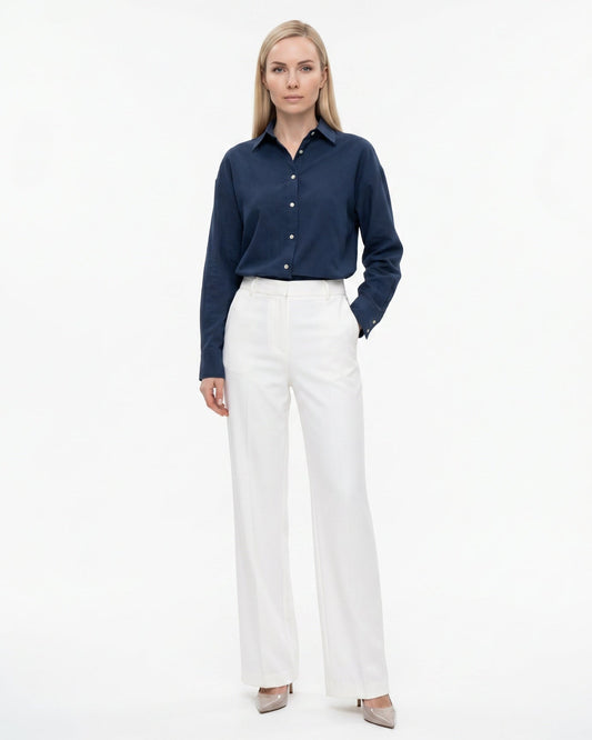 Lina Loose Fit Relaxed Cotton Shirt with Natural Drape