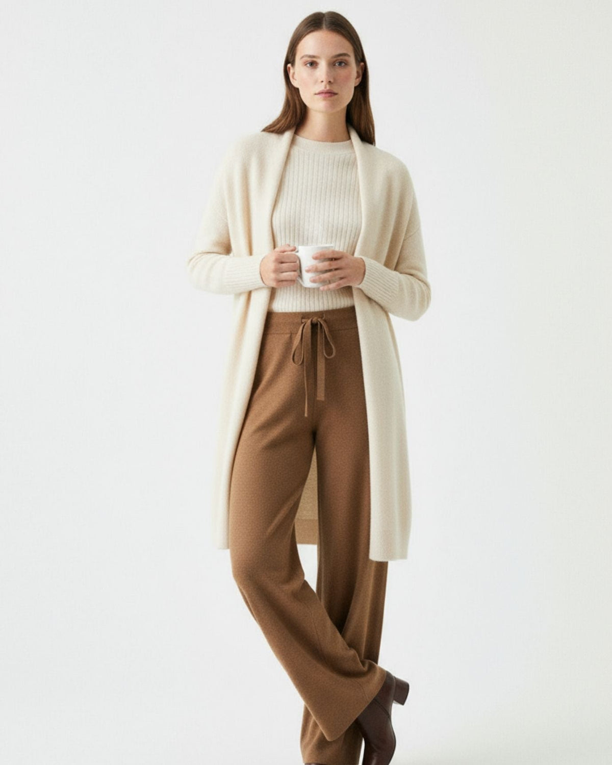 Ori Tailored Stretch Wool Blend Trousers with Elastic Waist – view 8