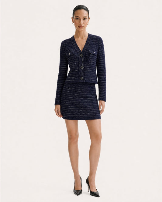 St Moritz Tailored Suit Jacket and Skirt Set – Royal Blue – view 2