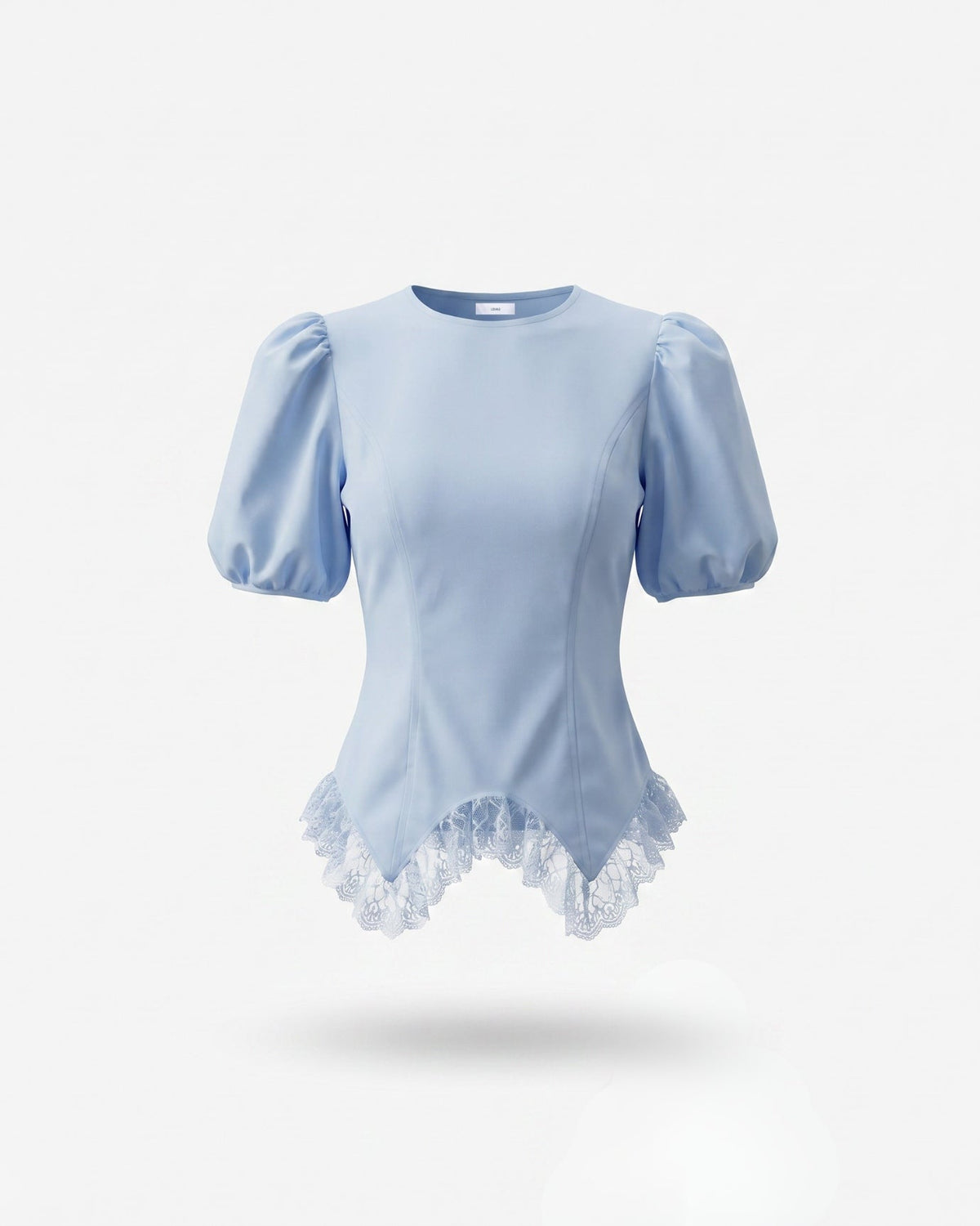 Short Sleeve Relaxed Top with Delicate Floral Edge Trim – view 2