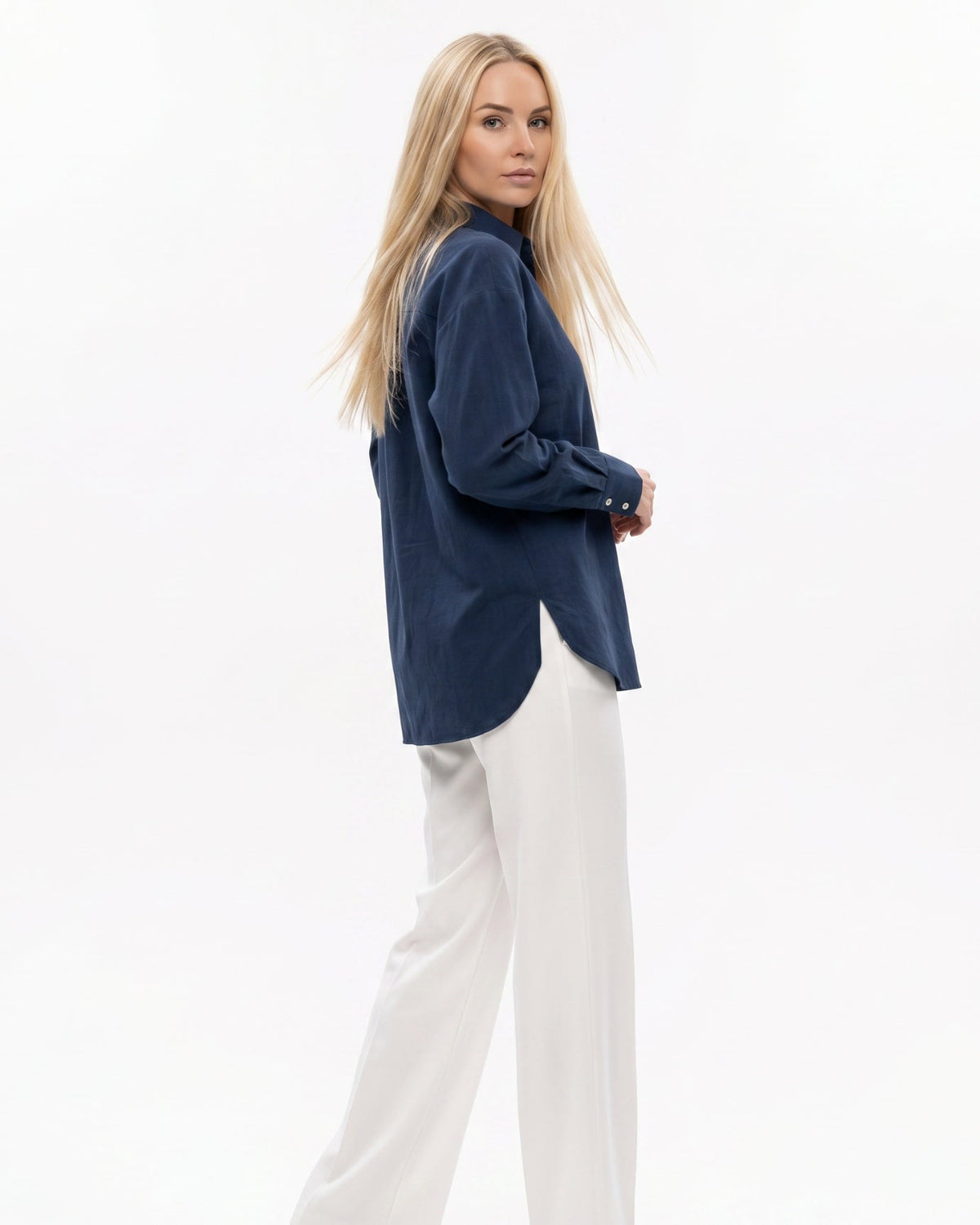 Lina Loose Fit Relaxed Cotton Shirt with Natural Drape