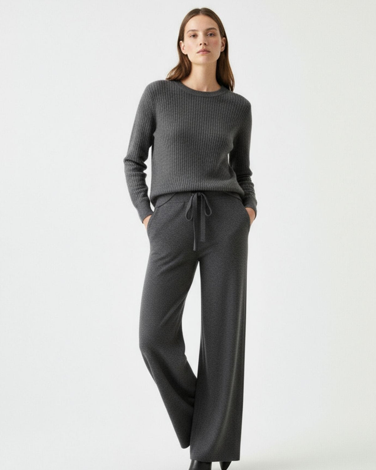 Ori Tailored Stretch Wool Blend Trousers with Elastic Waist – view 18