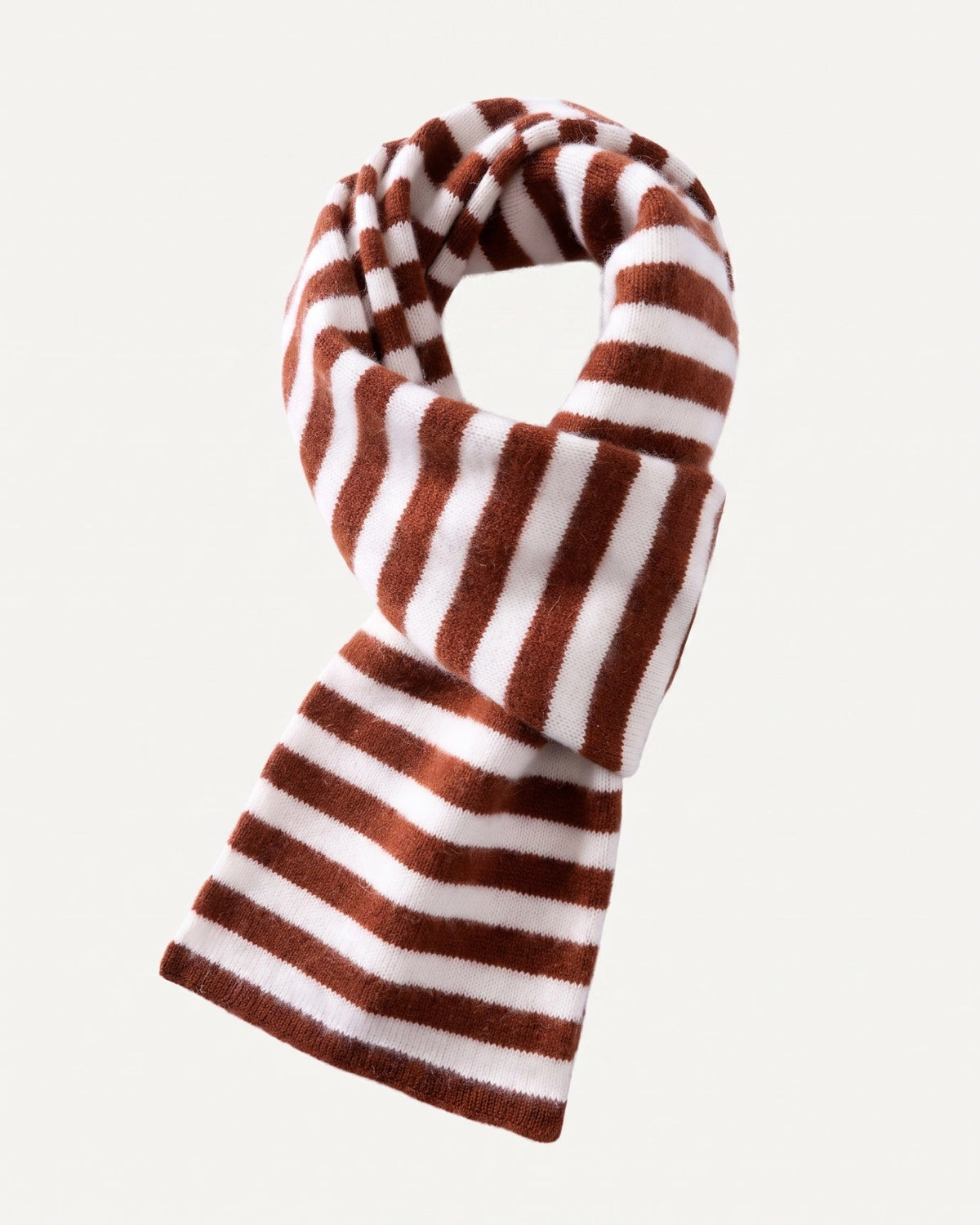Warm Classic Striped Knitted Pure Cashmere Scarf – view 7