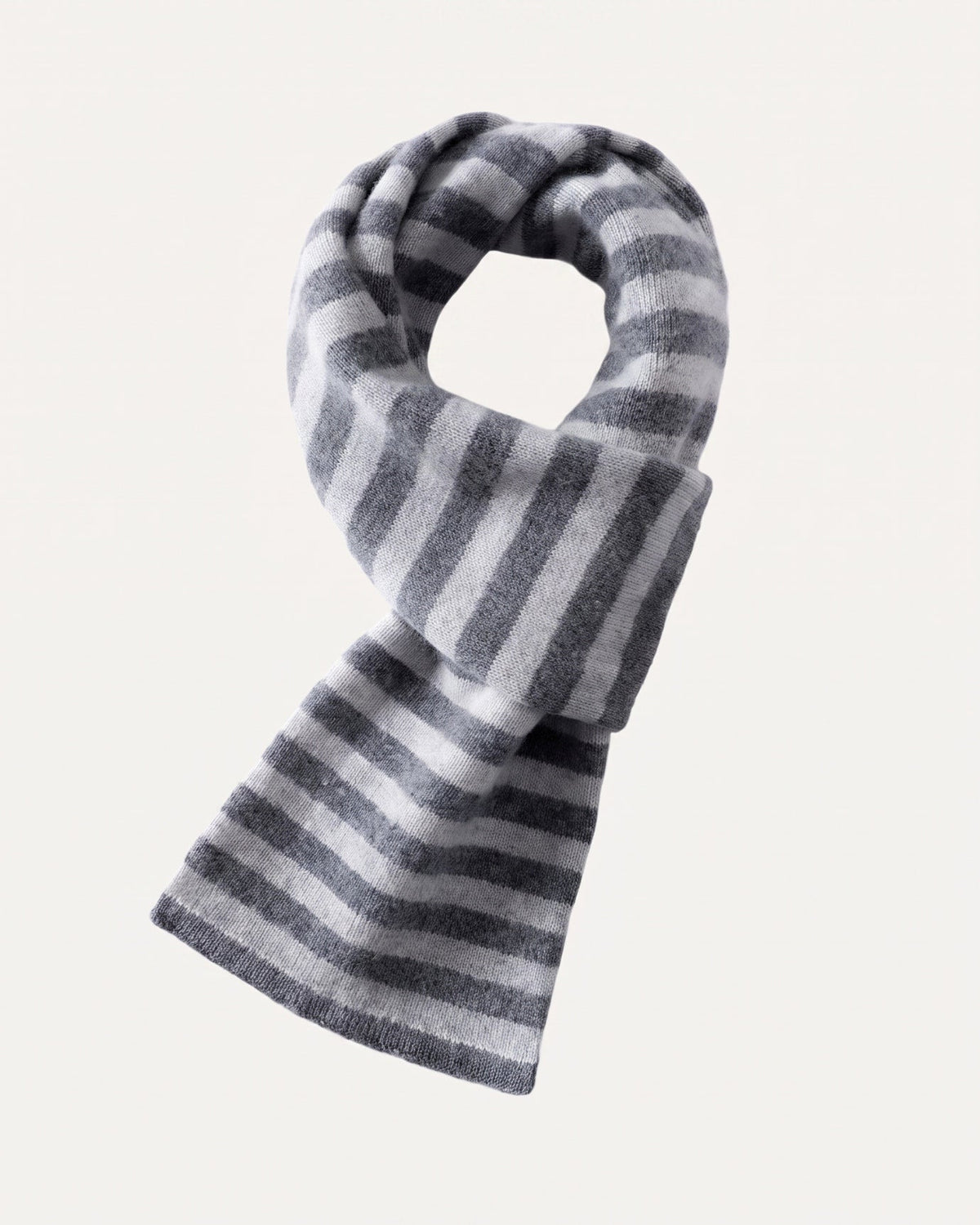 Warm Classic Striped Knitted Pure Cashmere Scarf – view 9