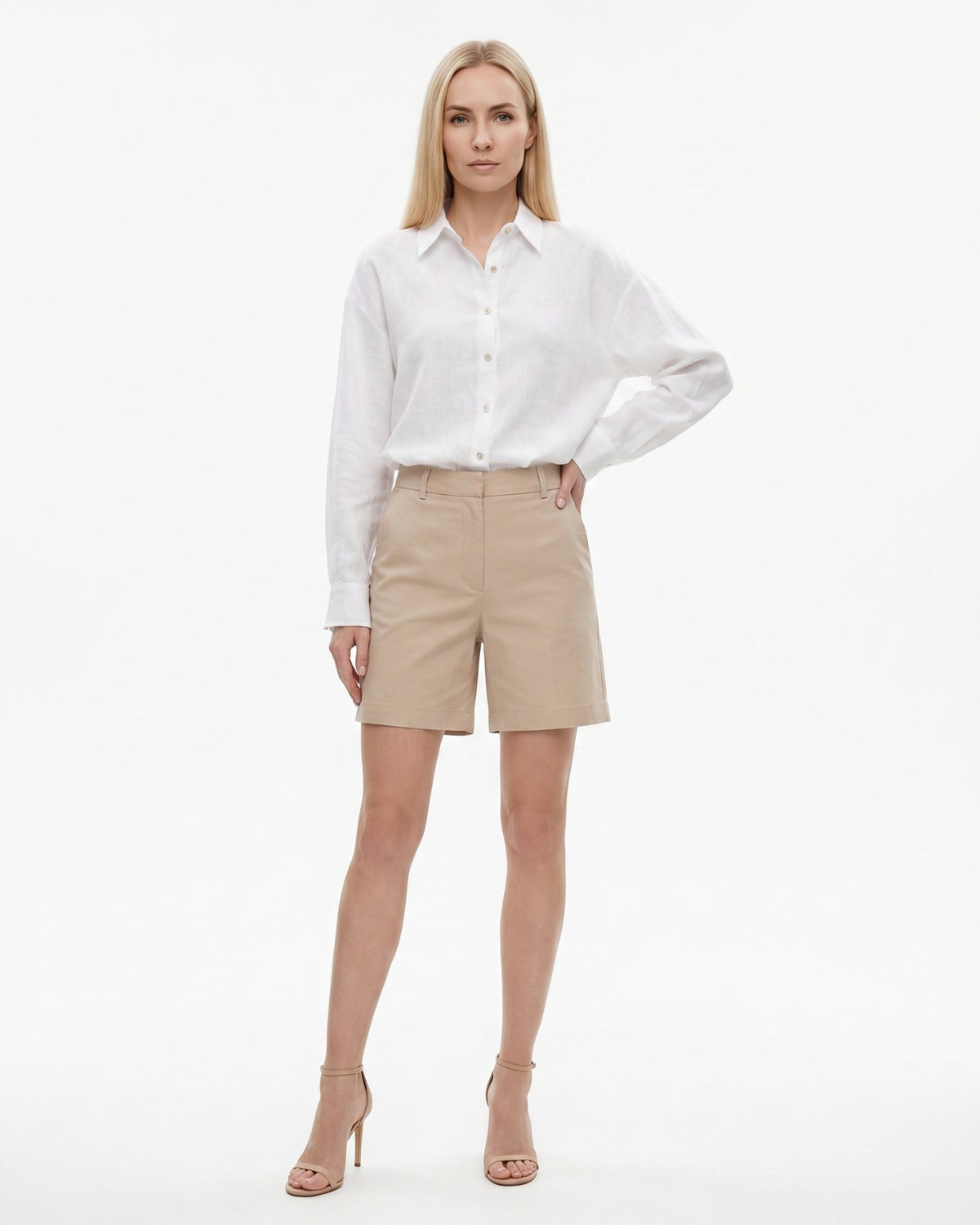 Lina Loose Fit Relaxed Cotton Shirt with Natural Drape – view 8