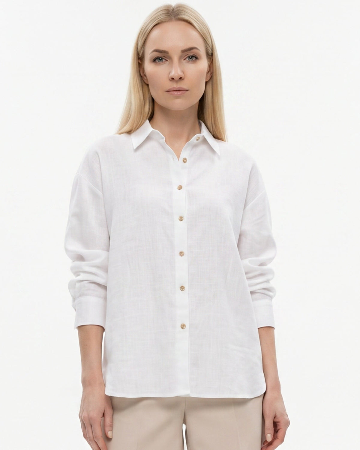 Lina Loose Fit Relaxed Cotton Shirt with Natural Drape