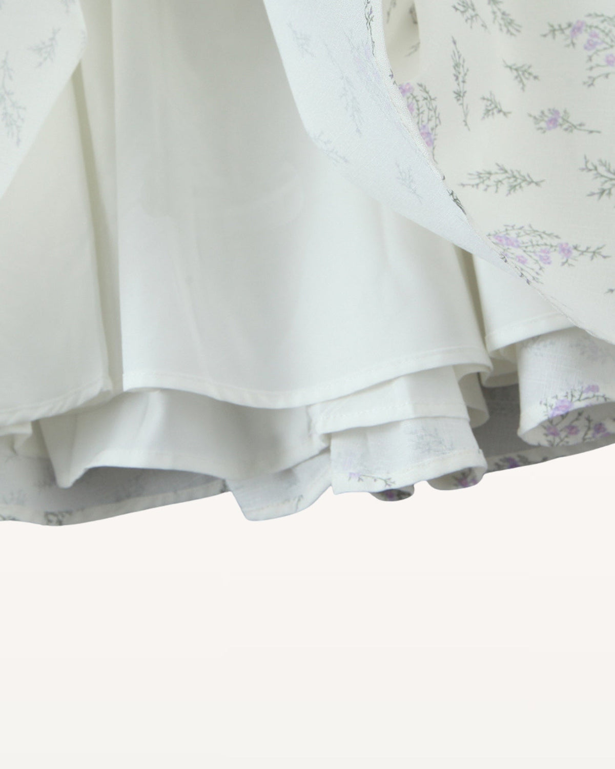 Frenchie Sleeveless Printed Cotton Tiered Ruffle Dress – White Floral – view 6