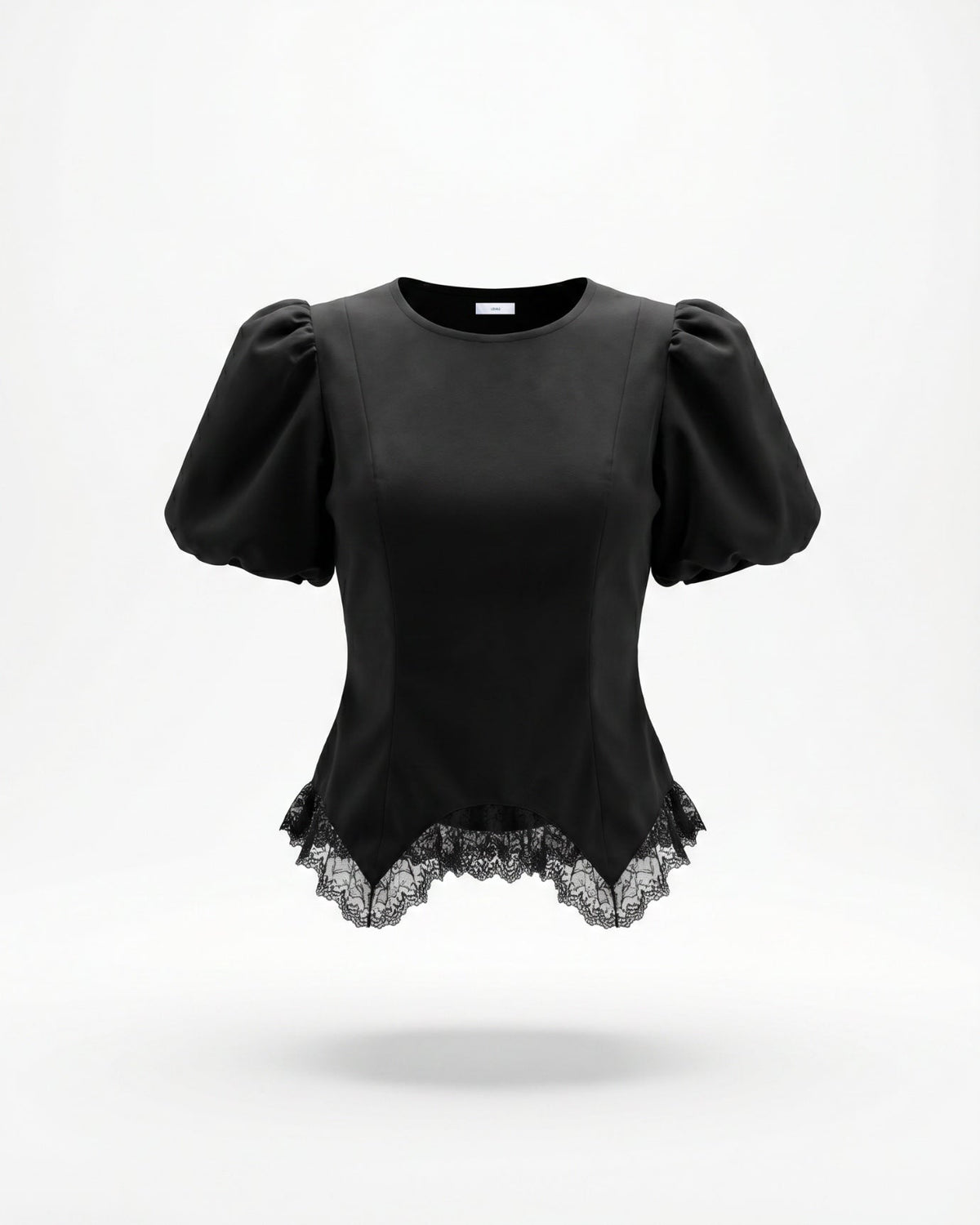 Short Sleeve Relaxed Top with Delicate Floral Edge Trim – view 9