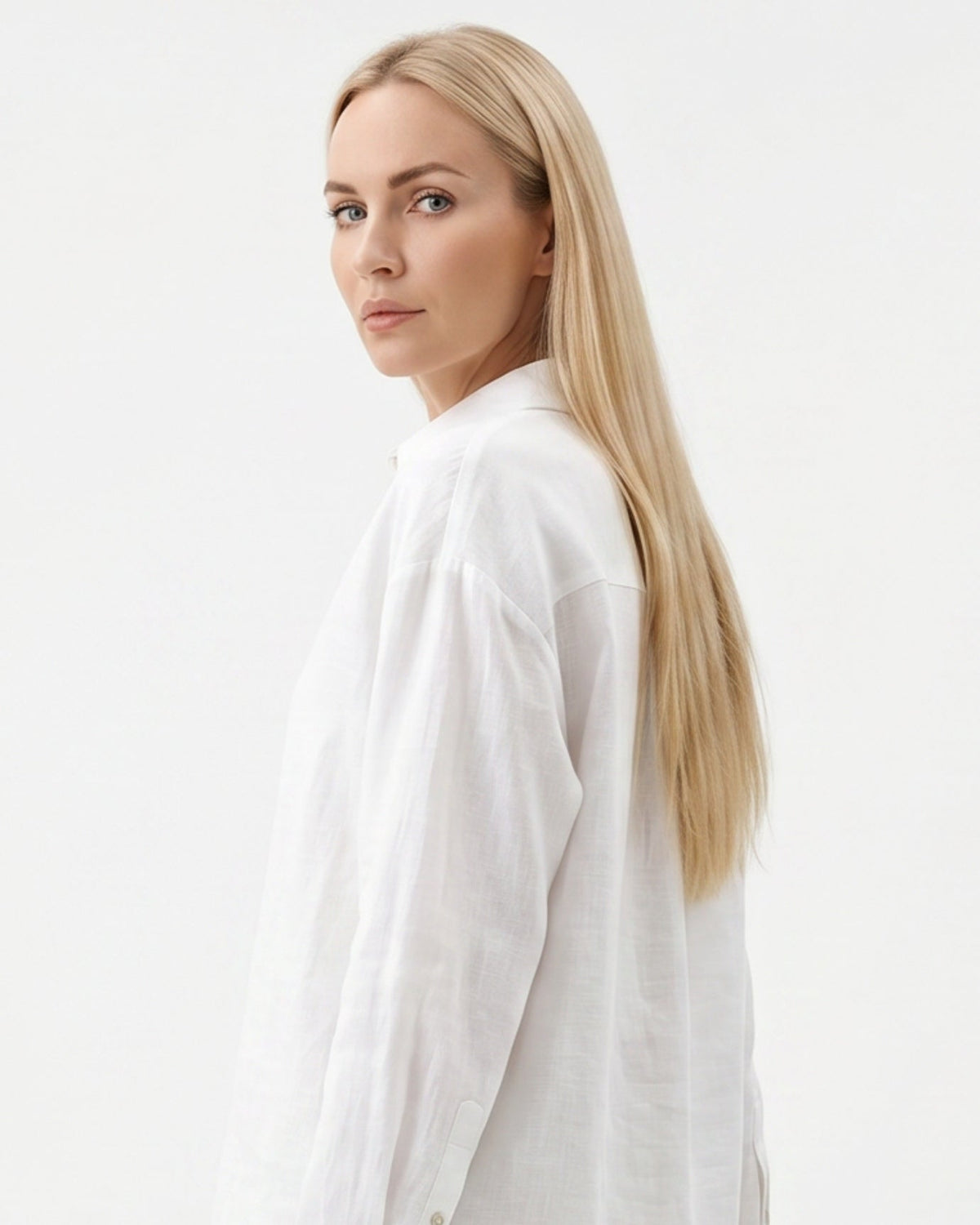 Lina Loose Fit Relaxed Cotton Shirt with Natural Drape – view 10