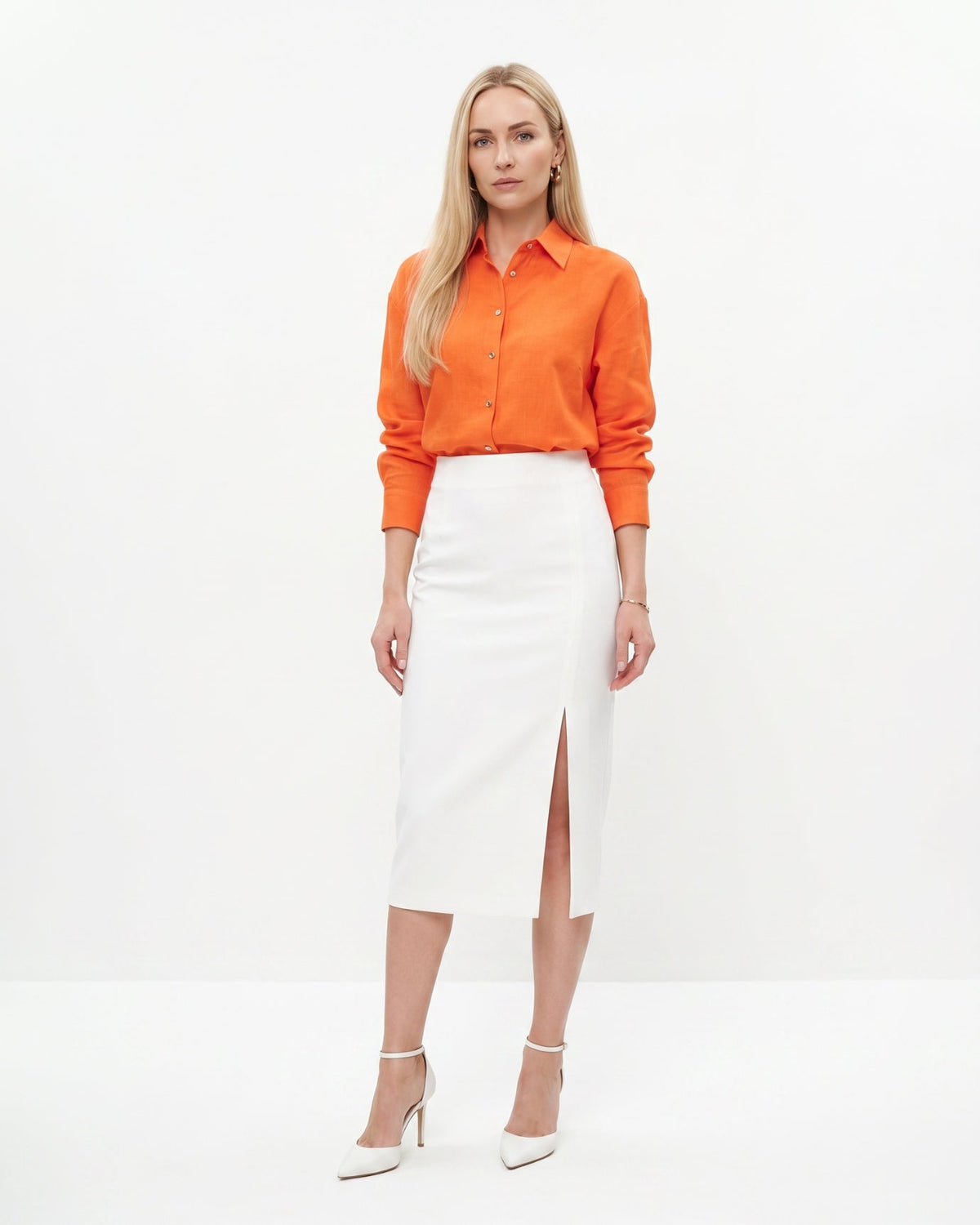 Lina Loose Fit Relaxed Cotton Shirt with Natural Drape – view 11
