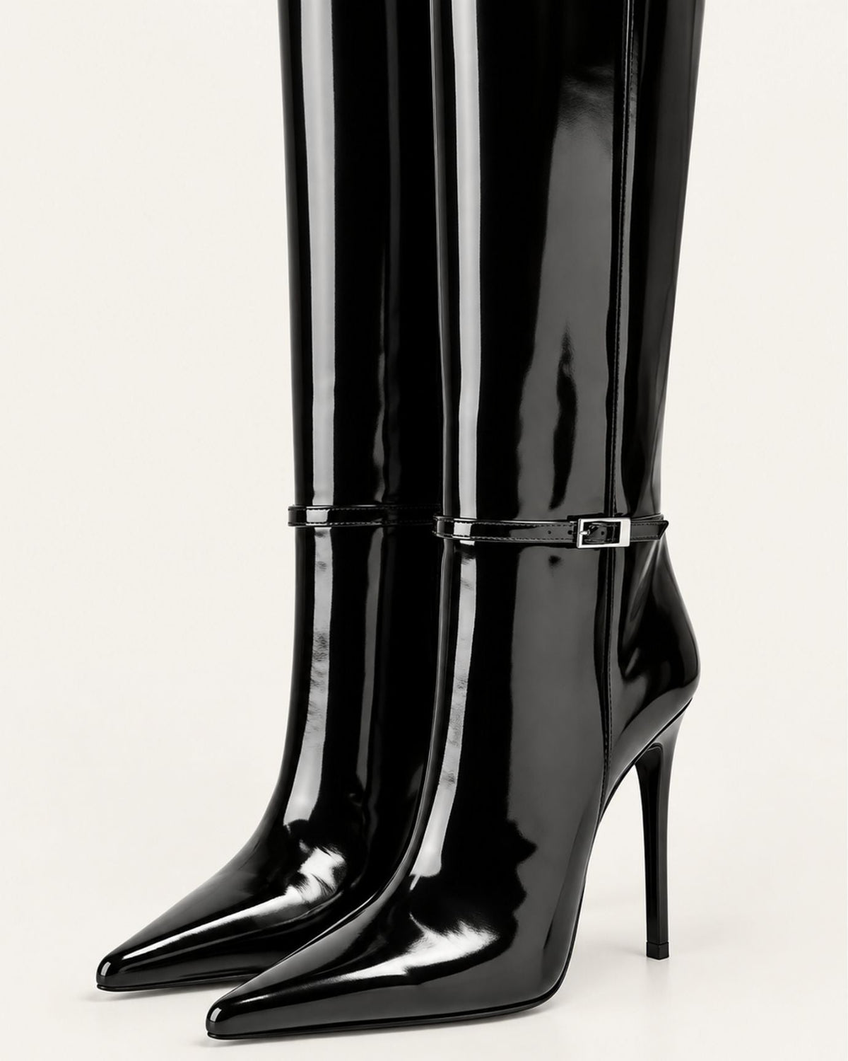 Divina Patent Finish Straight Shaft Boots with 10cm Heel – view 10