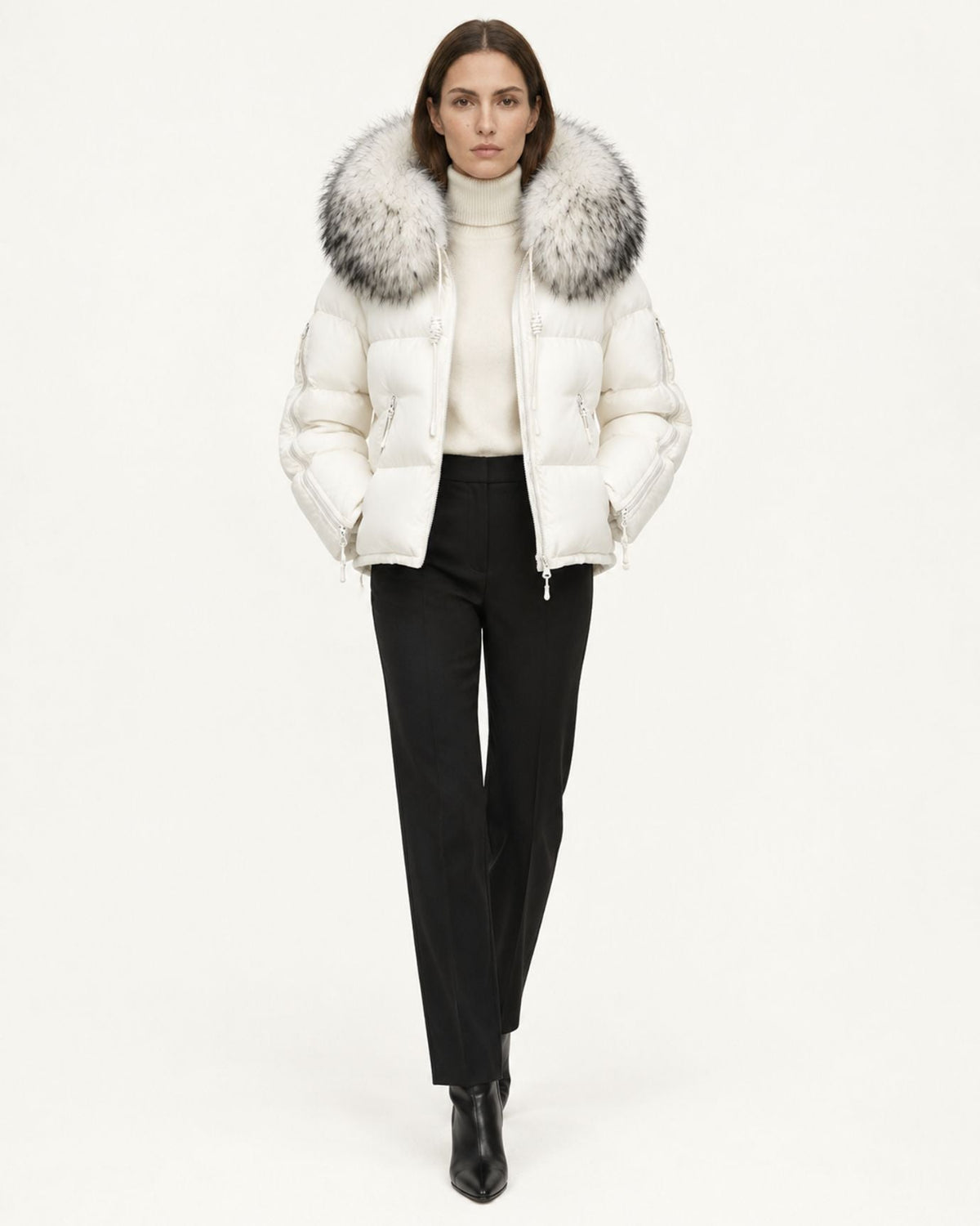 Hooded Duck Down Puffer Coat – view 9