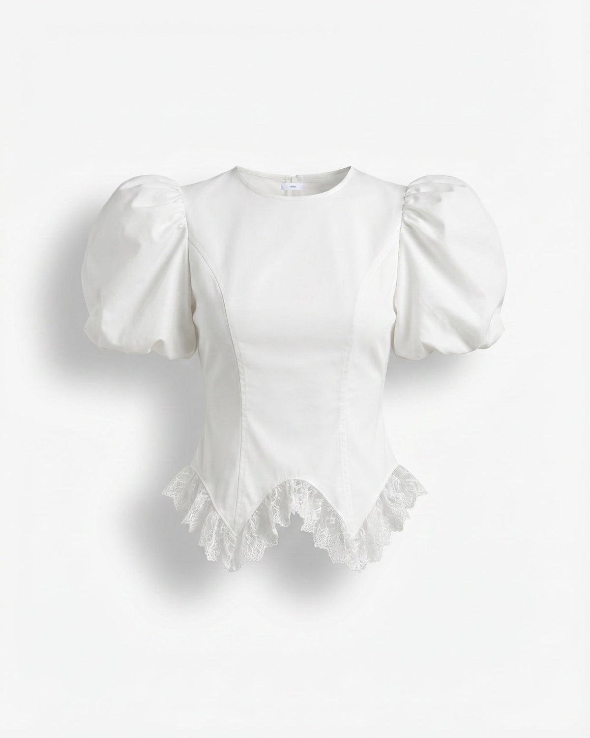 Short Sleeve Relaxed Top with Delicate Floral Edge Trim – view 13