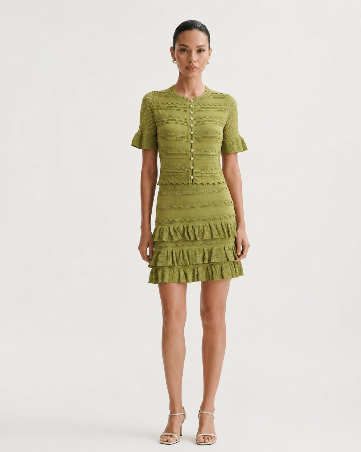 Penelope Three-Quarter Sleeve Knit Top and Skirt Summer Set – view 2