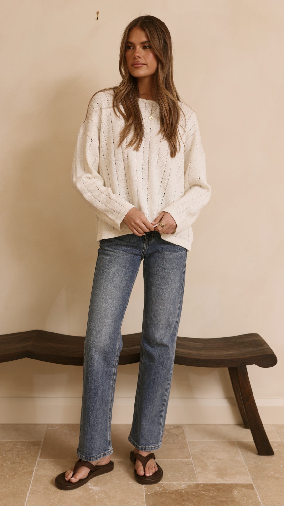 Zana High Waisted Straight Leg Stretch Jeans – Mid Blue