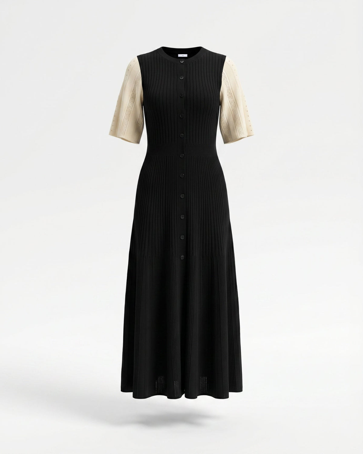 Mary Button Detail Knitted Dress with Tailored Fit