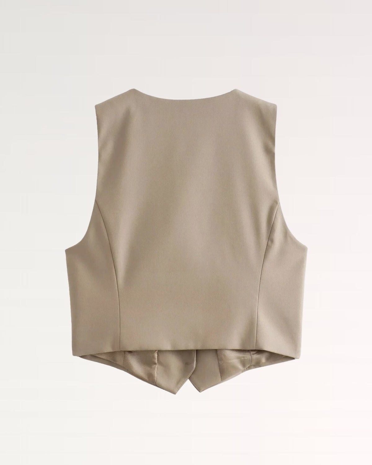 Karol Tailored Cropped V-Neck Waistcoat with Button Front – view 3