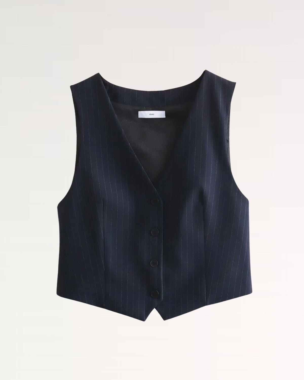Karol Tailored Cropped V-Neck Waistcoat with Button Front