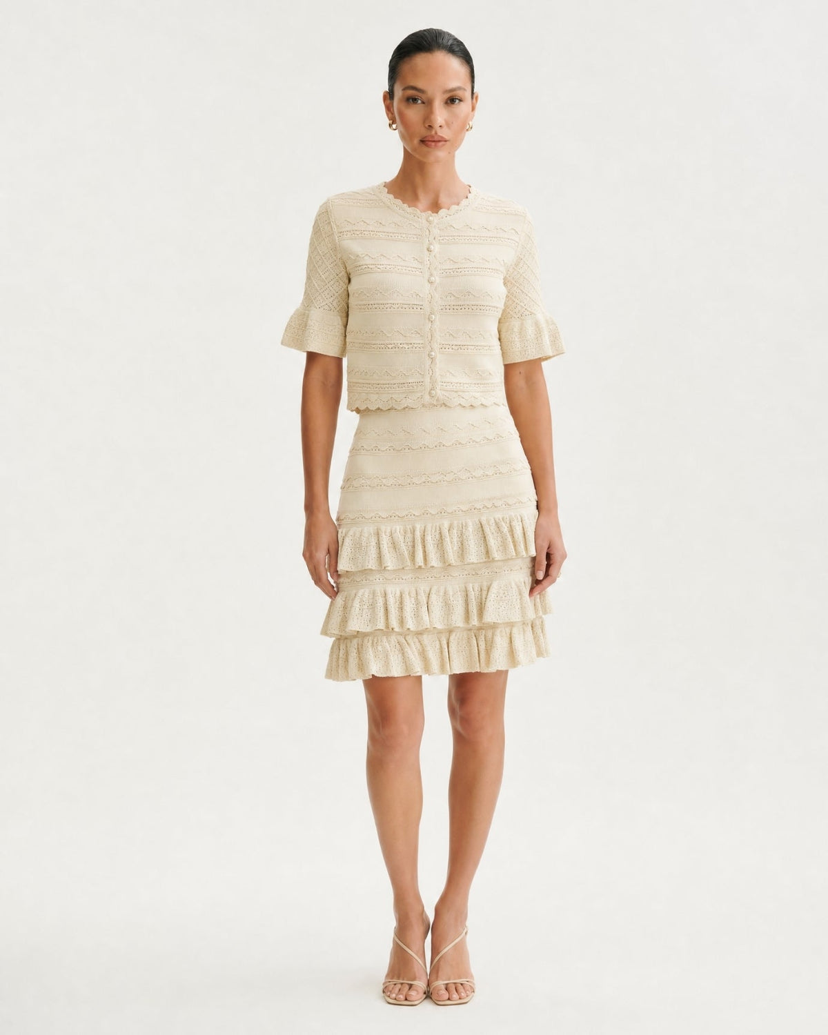 Penelope Three-Quarter Sleeve Knit Top and Skirt Summer Set – view 7