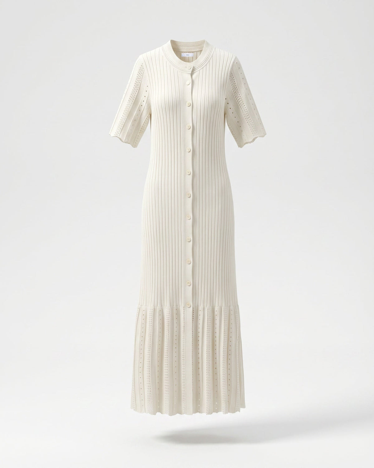 Mary Button Detail Knitted Dress with Tailored Fit