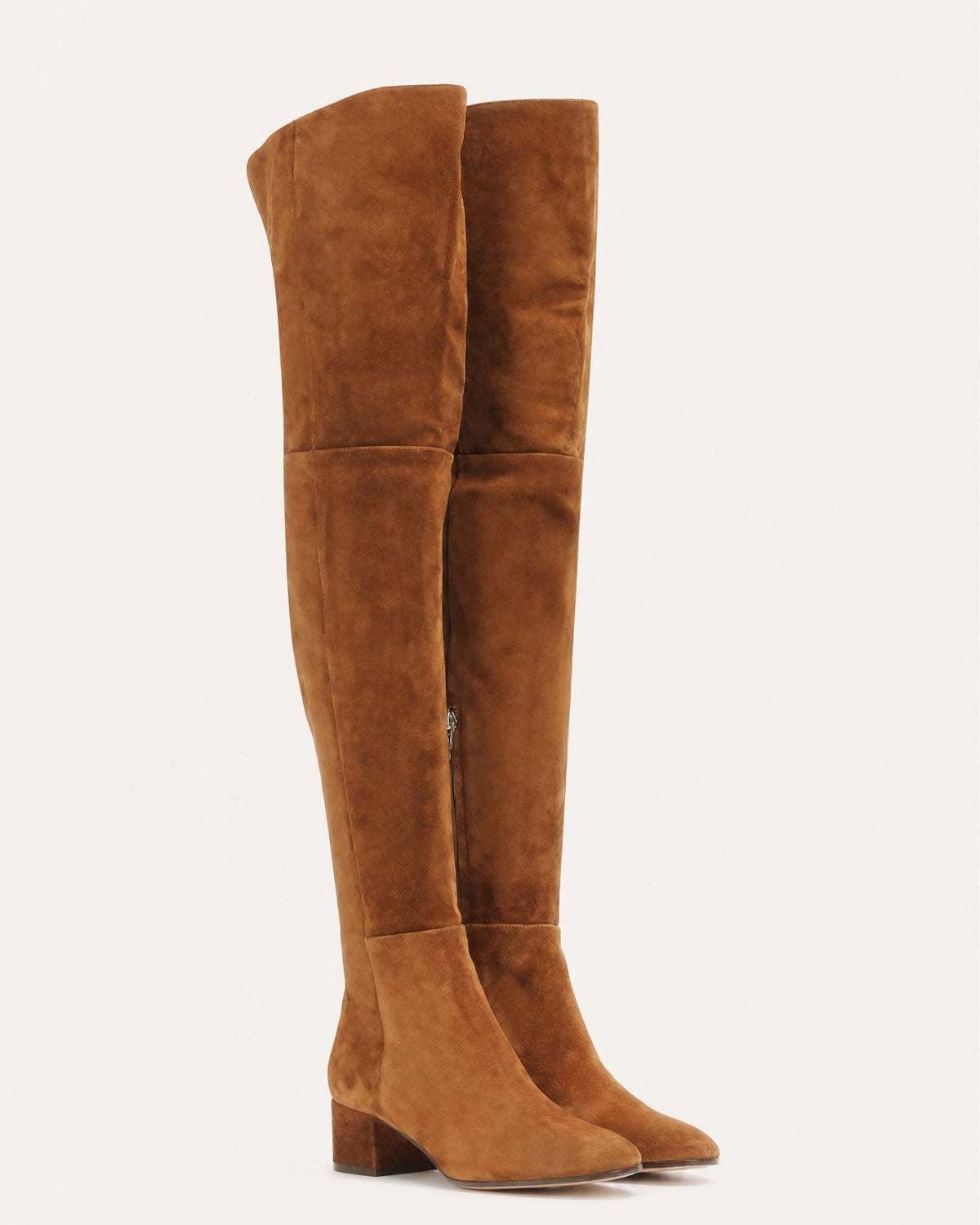 Round Toe 4cm Low Heel Over-the-Knee Suede Boots – view 3