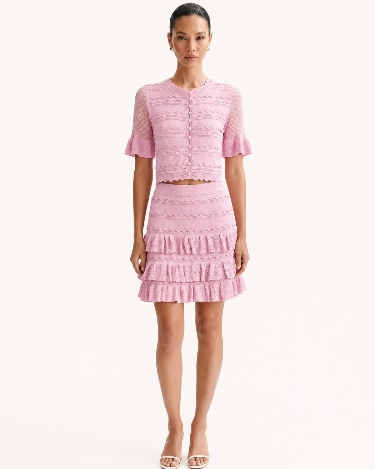 Penelope Three-Quarter Sleeve Knit Top and Skirt Summer Set – view 12