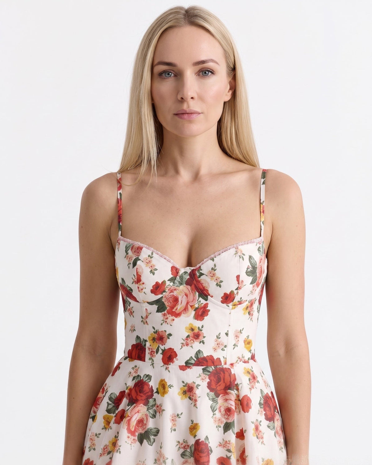 Sofia Multi-Layer Mesh and Satin Dress with Sheer Accents