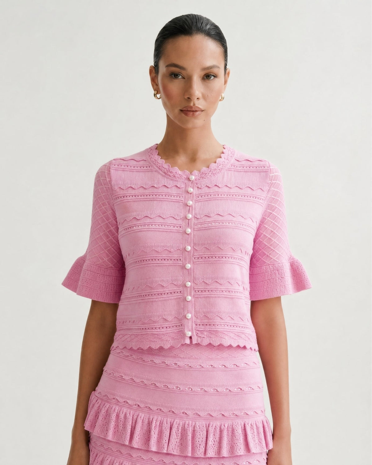Penelope Three-Quarter Sleeve Knit Top and Skirt Summer Set – view 13