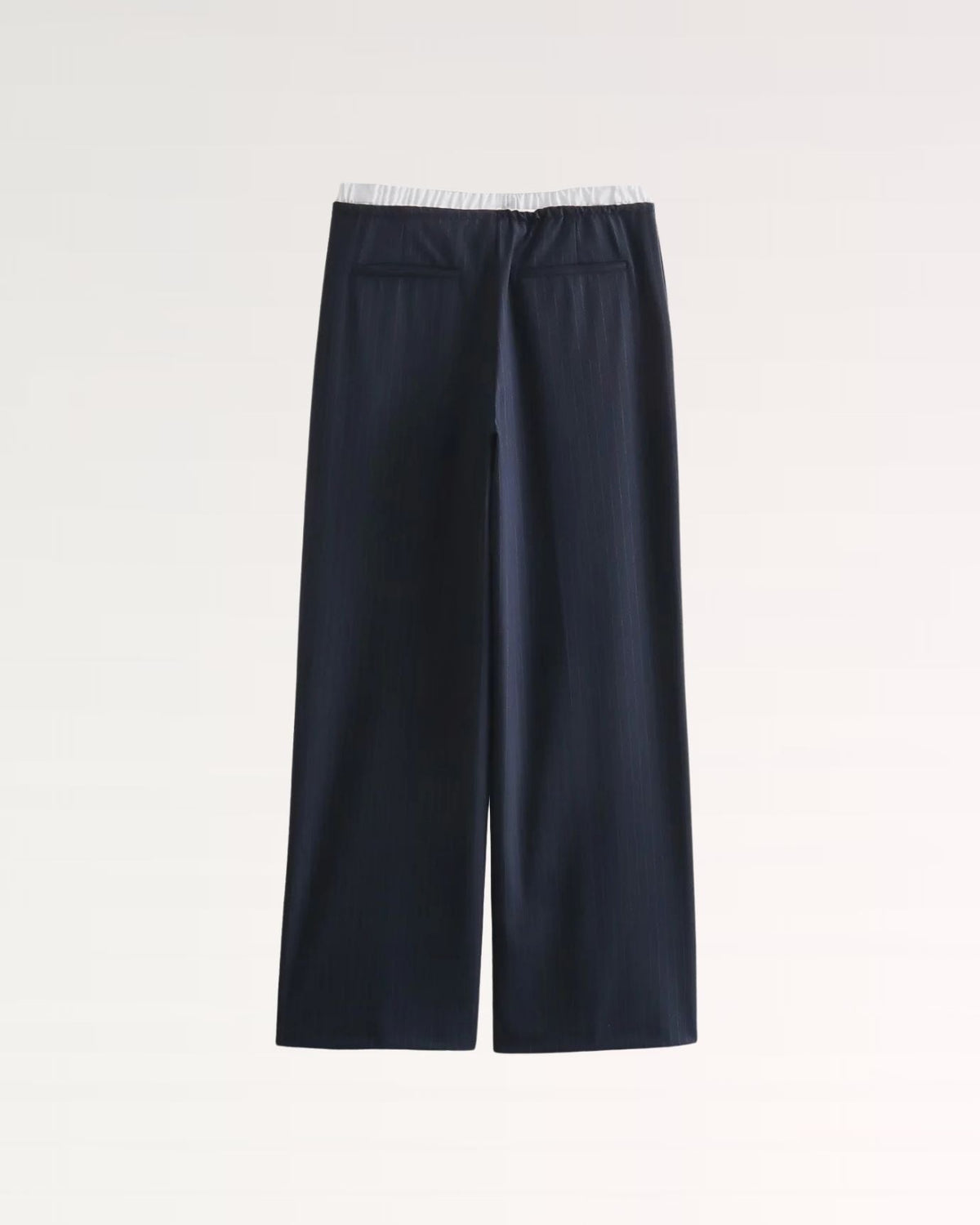 Karol High Waisted Wide Leg Trousers with Drawstring Contrast Waistband – view 4