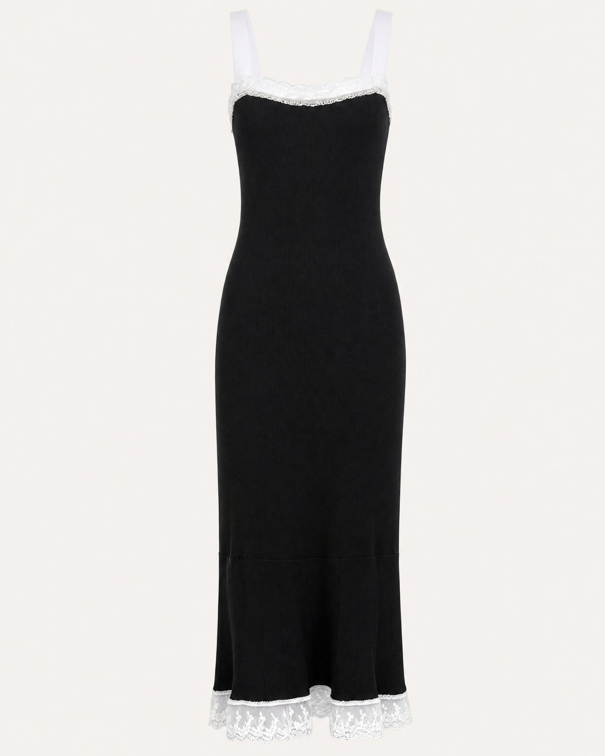 Rhinestone Embellished Short Sleeve Knit Midi Dress – Black – view 1
