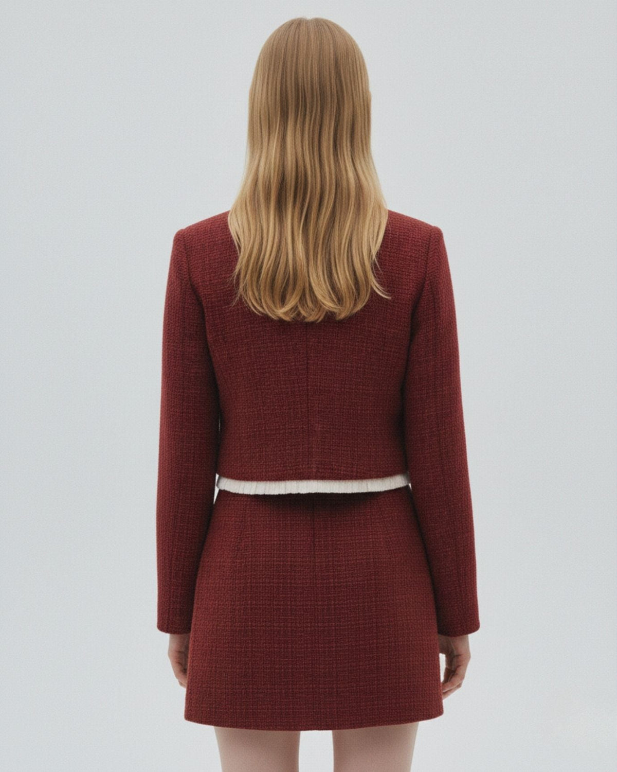 Tweed Cropped Jacket and A-Line Mini Skirt Two-Piece Set – view 4