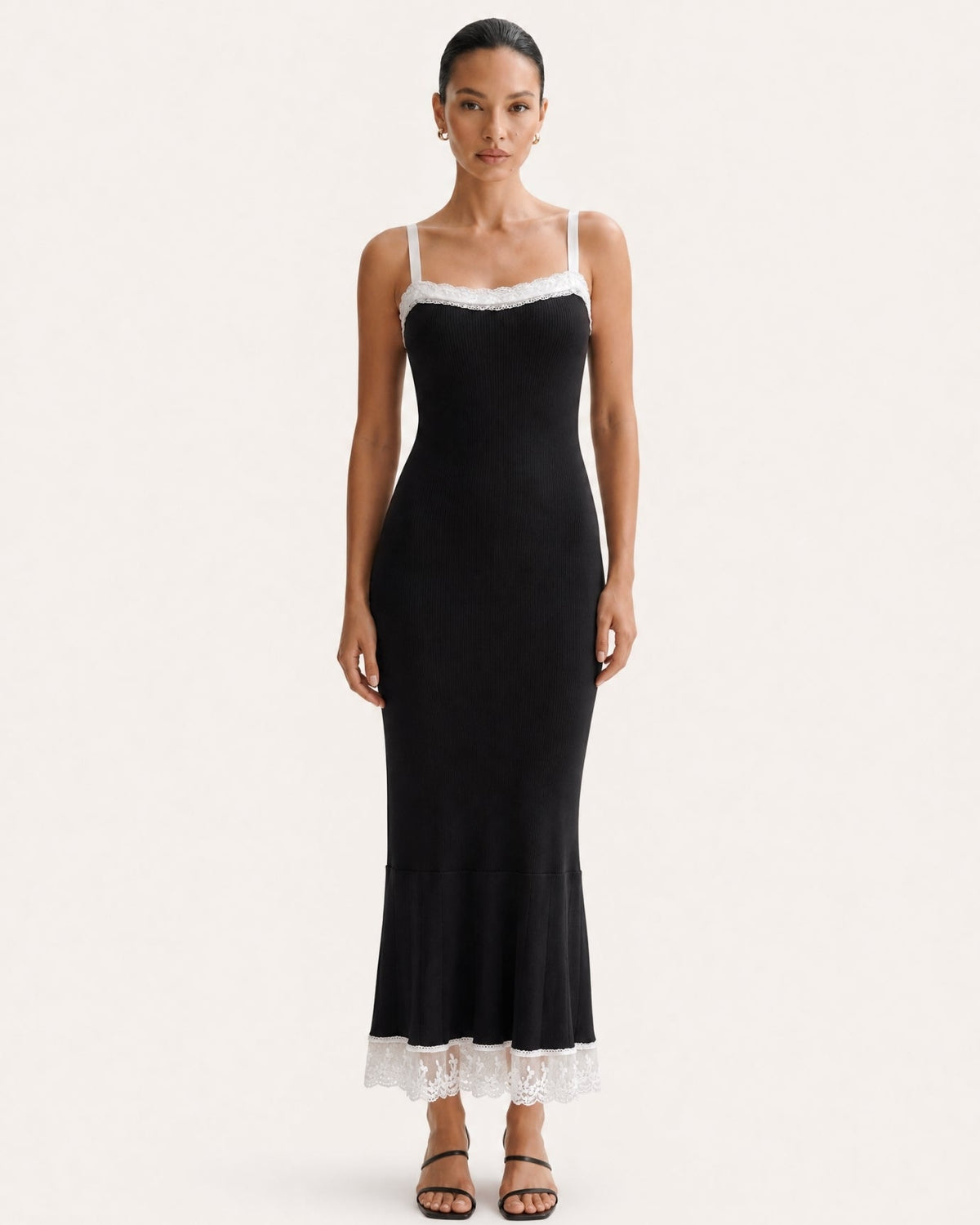 Rhinestone Embellished Short Sleeve Knit Midi Dress – view 2