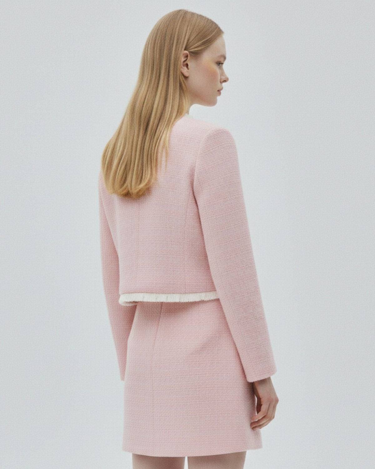 Tweed Cropped Jacket and A-Line Mini Skirt Two-Piece Set – view 8