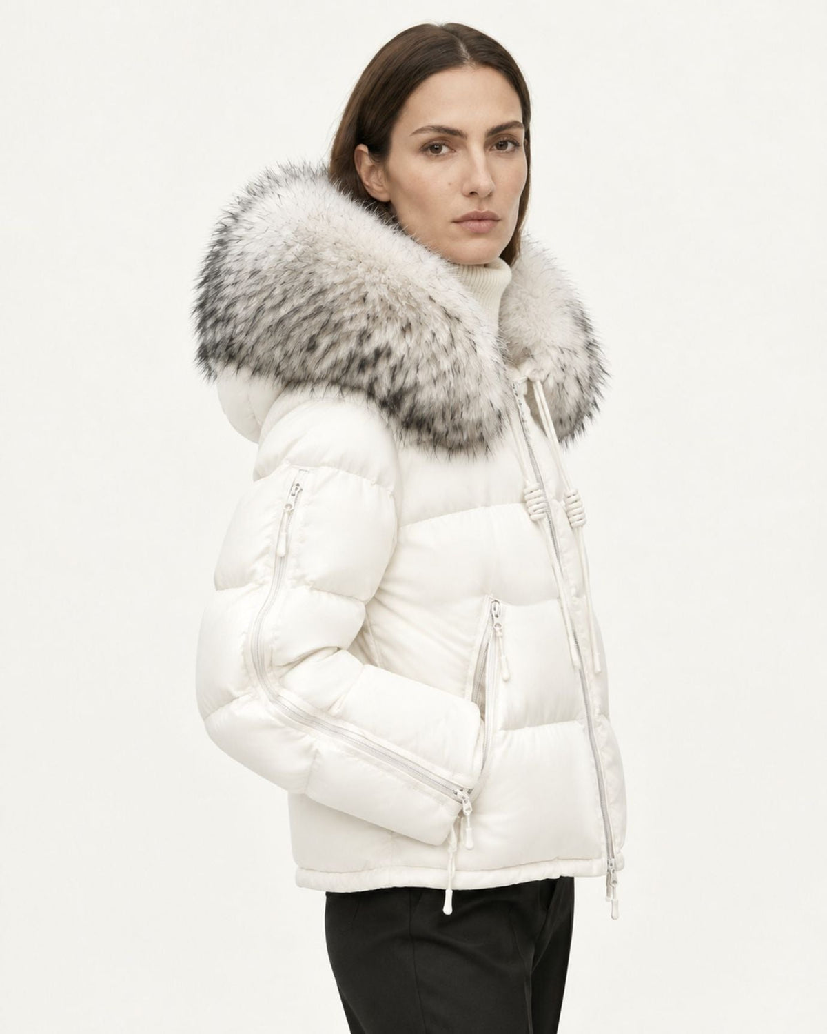 Hooded Duck Down Puffer Coat – view 10
