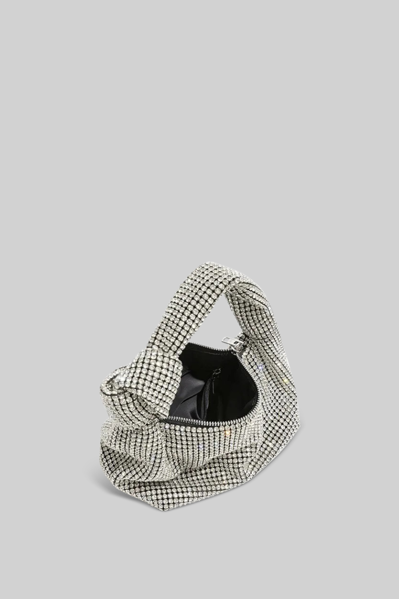 Metallic Jewel-Effect Tote Bag with Bow Detail – Silver – view 6