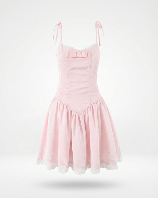 Sweet Princess Stretch Mini Dress with Delicate Detailing