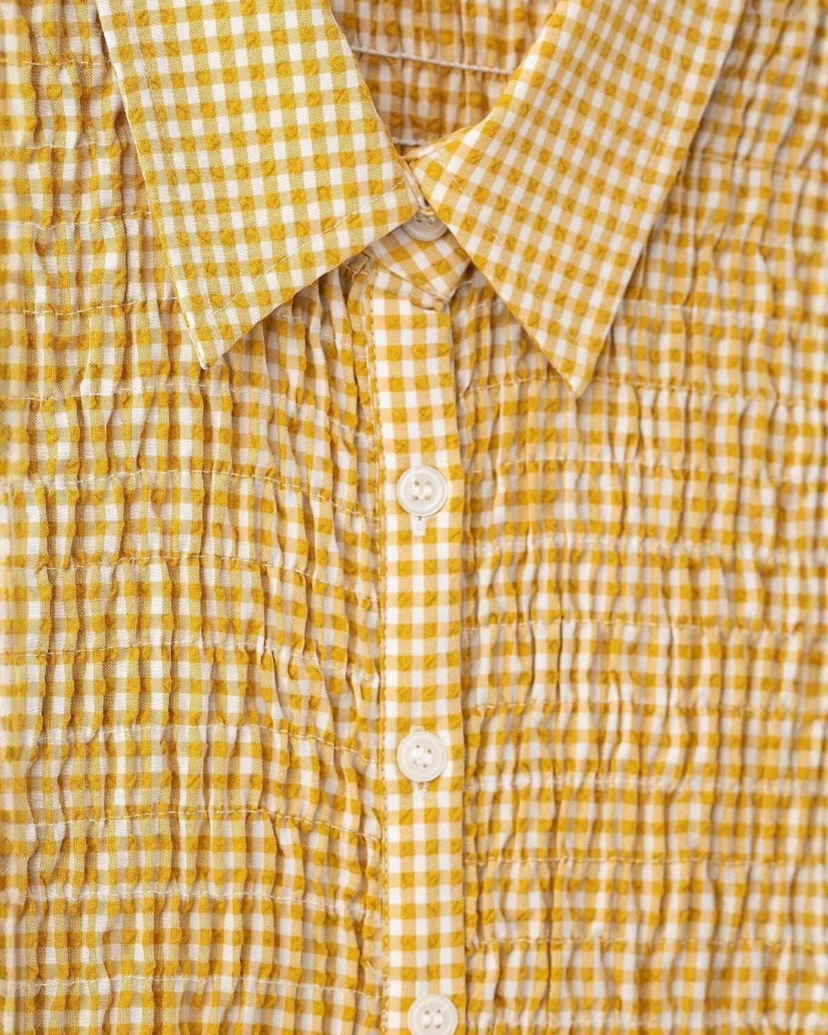 Napoli Pleated Plaid Short Sleeve A-Line Dress – Yellow