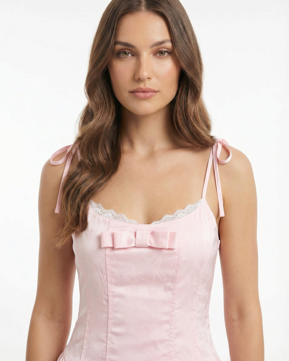 Sweet Princess Stretch Mini Dress with Delicate Detailing – view 3