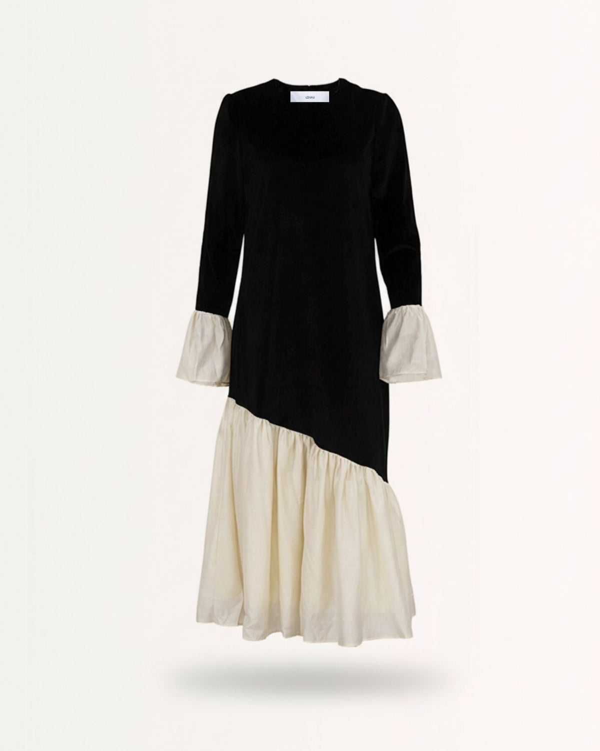 Old Money Style Soft Velvet Dress with Classic Lines – Black – view 1